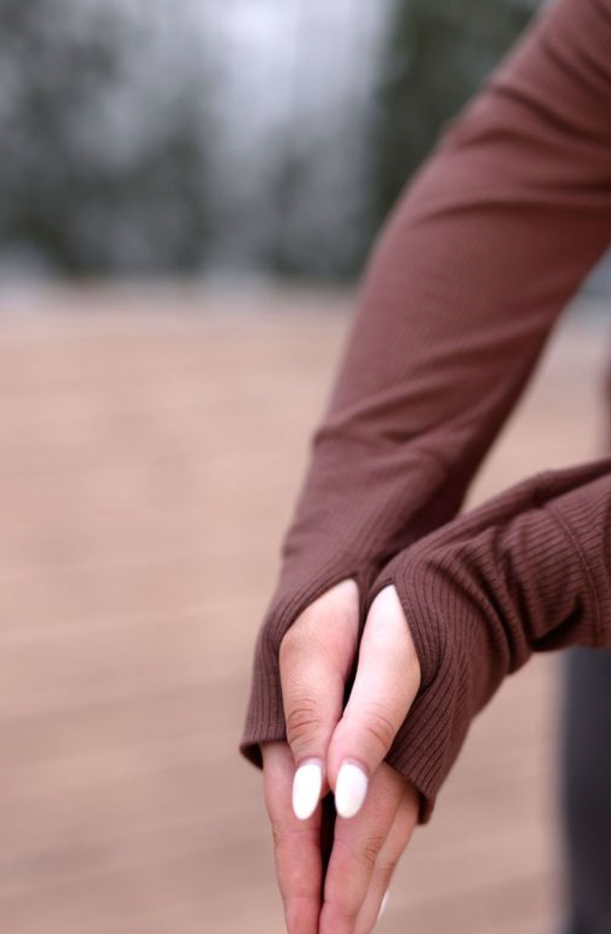 Never Better Ribbed Light Weight LS - Espresso