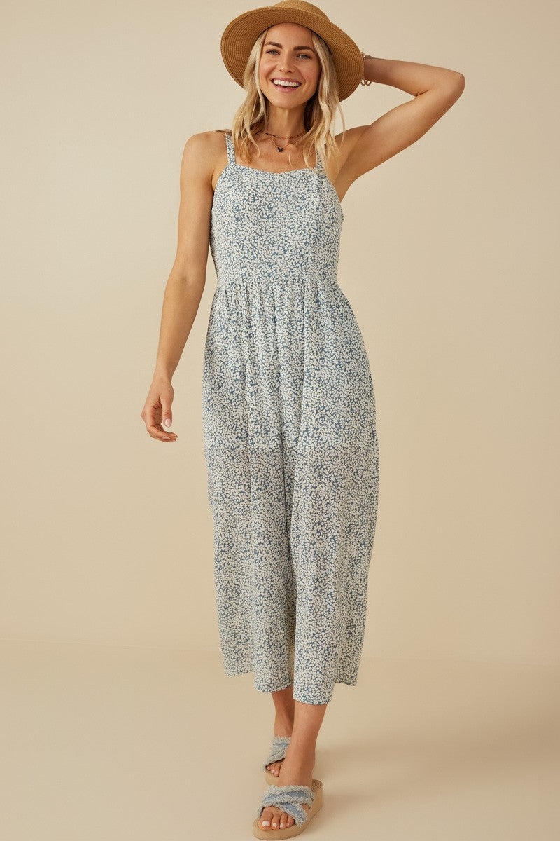 Blue Floral Jumpsuit