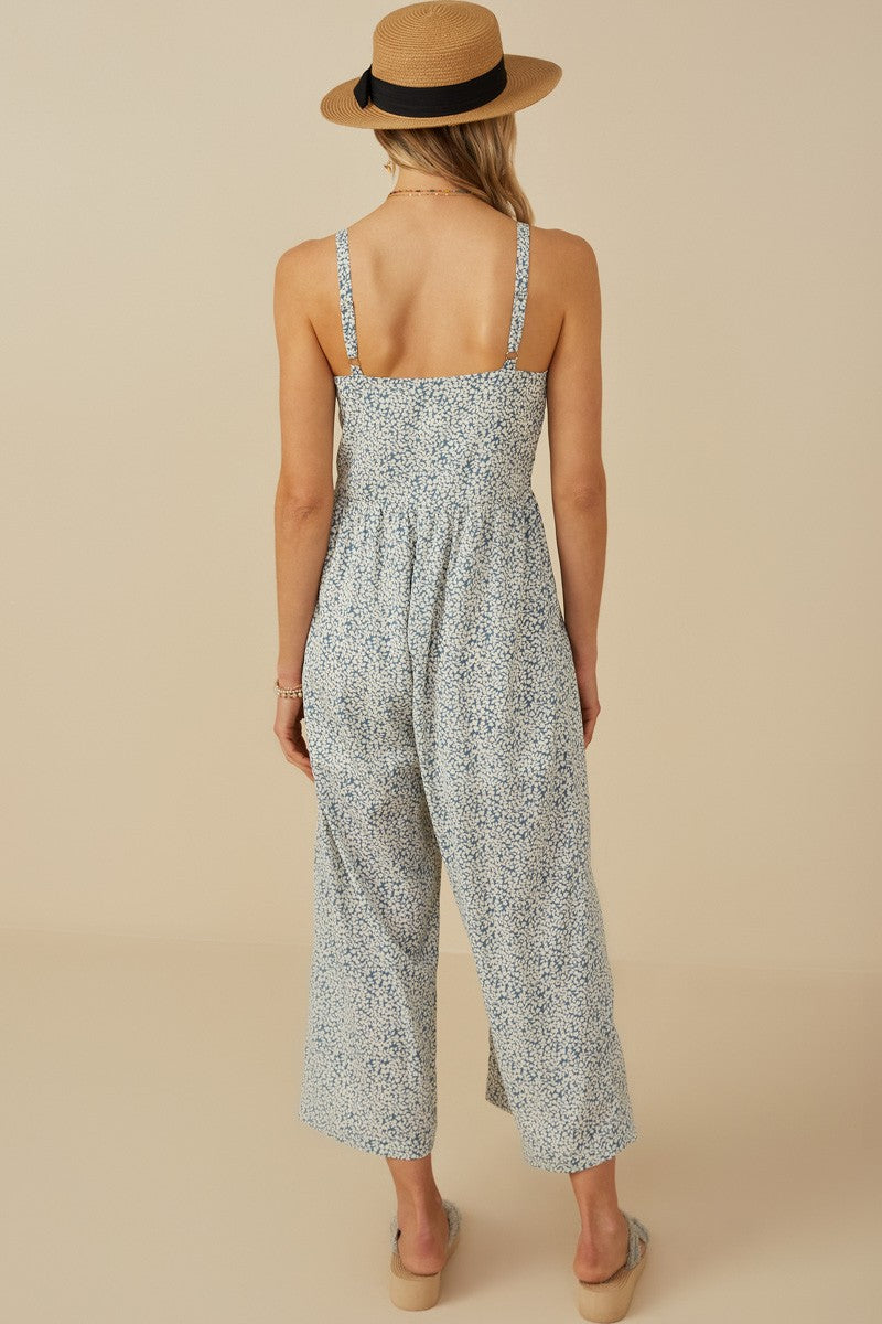Blue Floral Jumpsuit