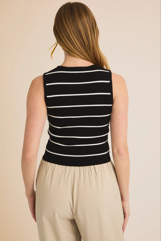 Sleeveless Striped Top