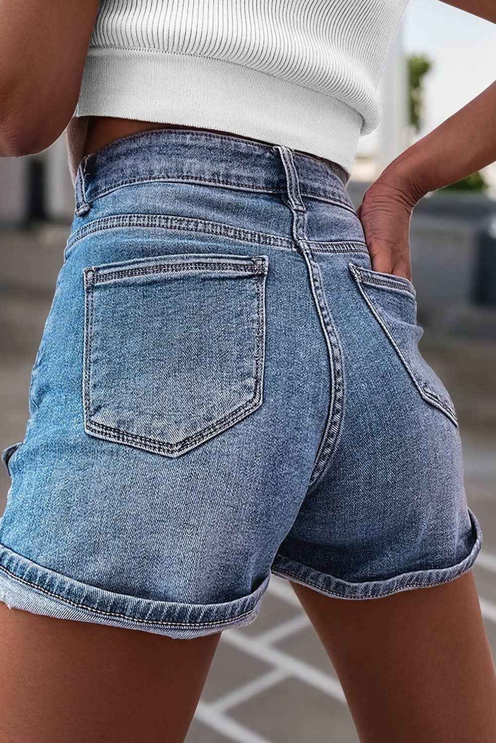 Rhinestone Denim Shorts