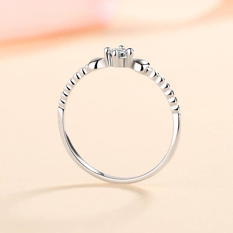 Sterling Silver Moissanite Stacking Ring