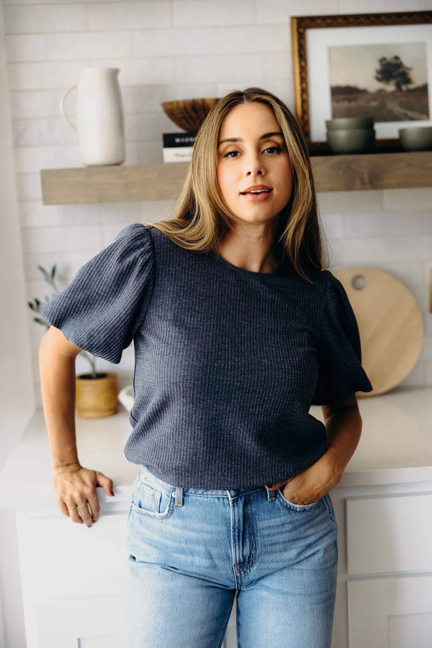 Slate Blue Blouse