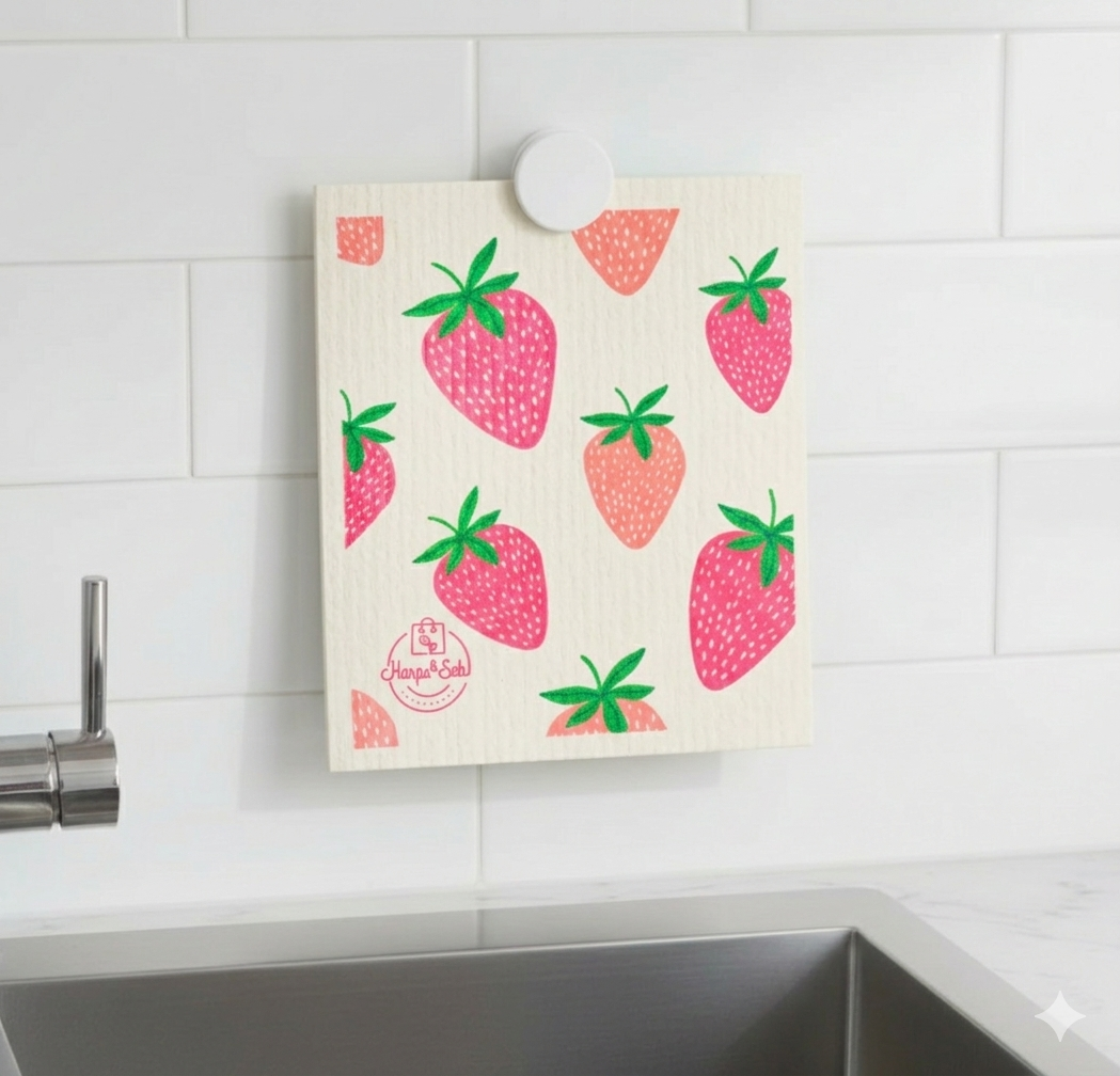 Harps & Seb Swedish Dishcloths - Strawberry Bliss