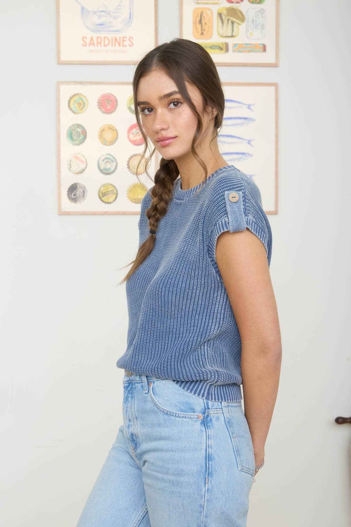 Acid Wash Back Button Top
