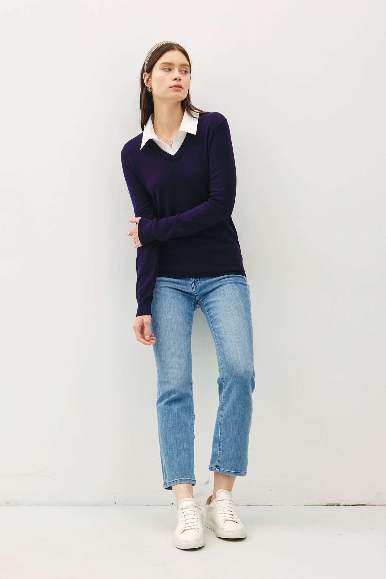 Claire Collared V neck