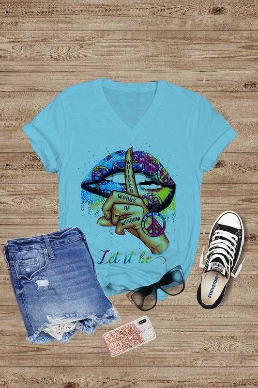 Let It Be V Neck T-Shirt