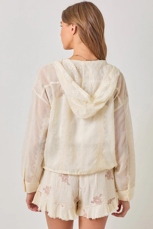 Eyelet Hoodie Jacket