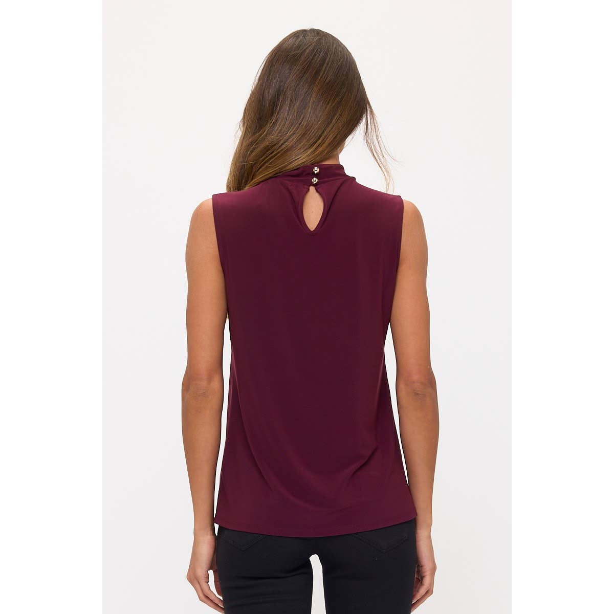 Keyhole Twist Mock Neck