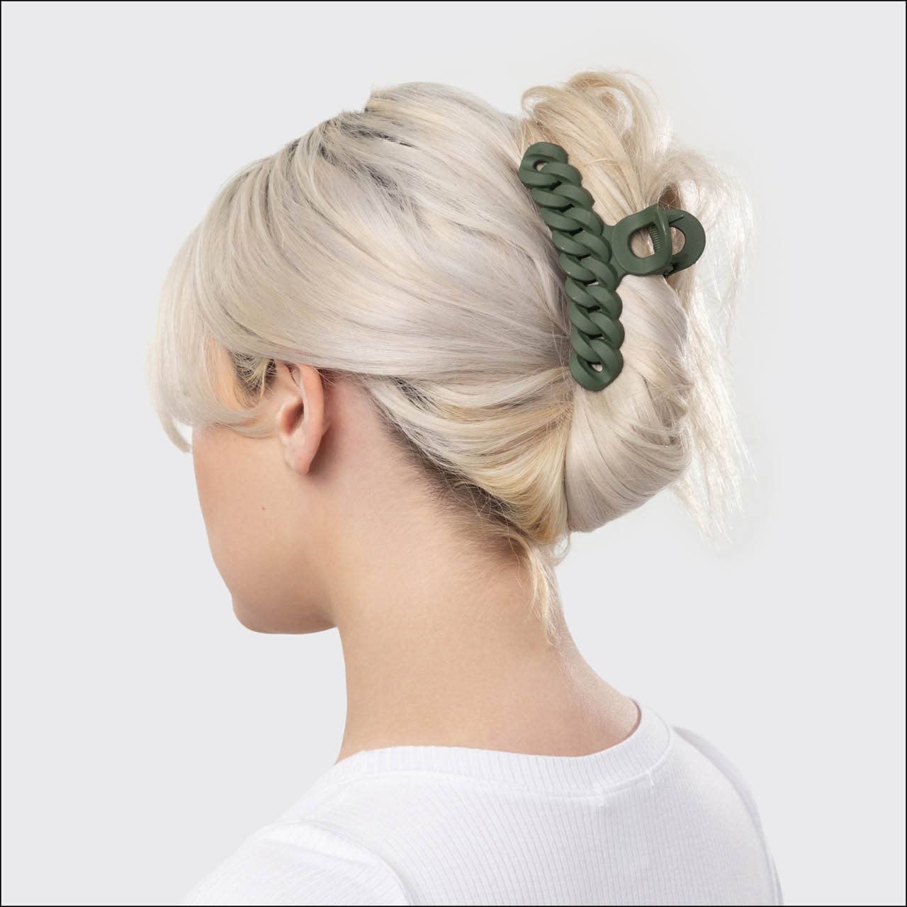 Chain Claw Clip 3pc Set - Black/Moss