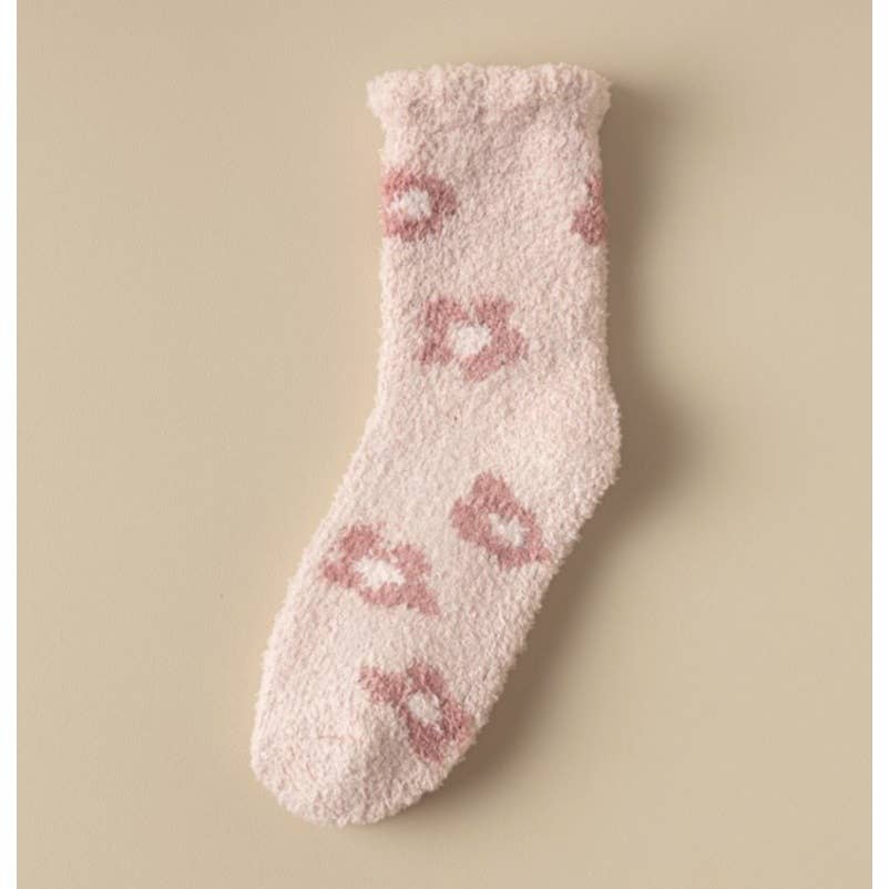 Fuzzy Floral Socks