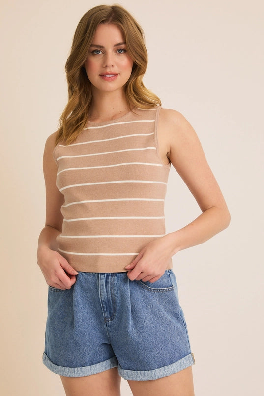 Sleeveless Striped Top