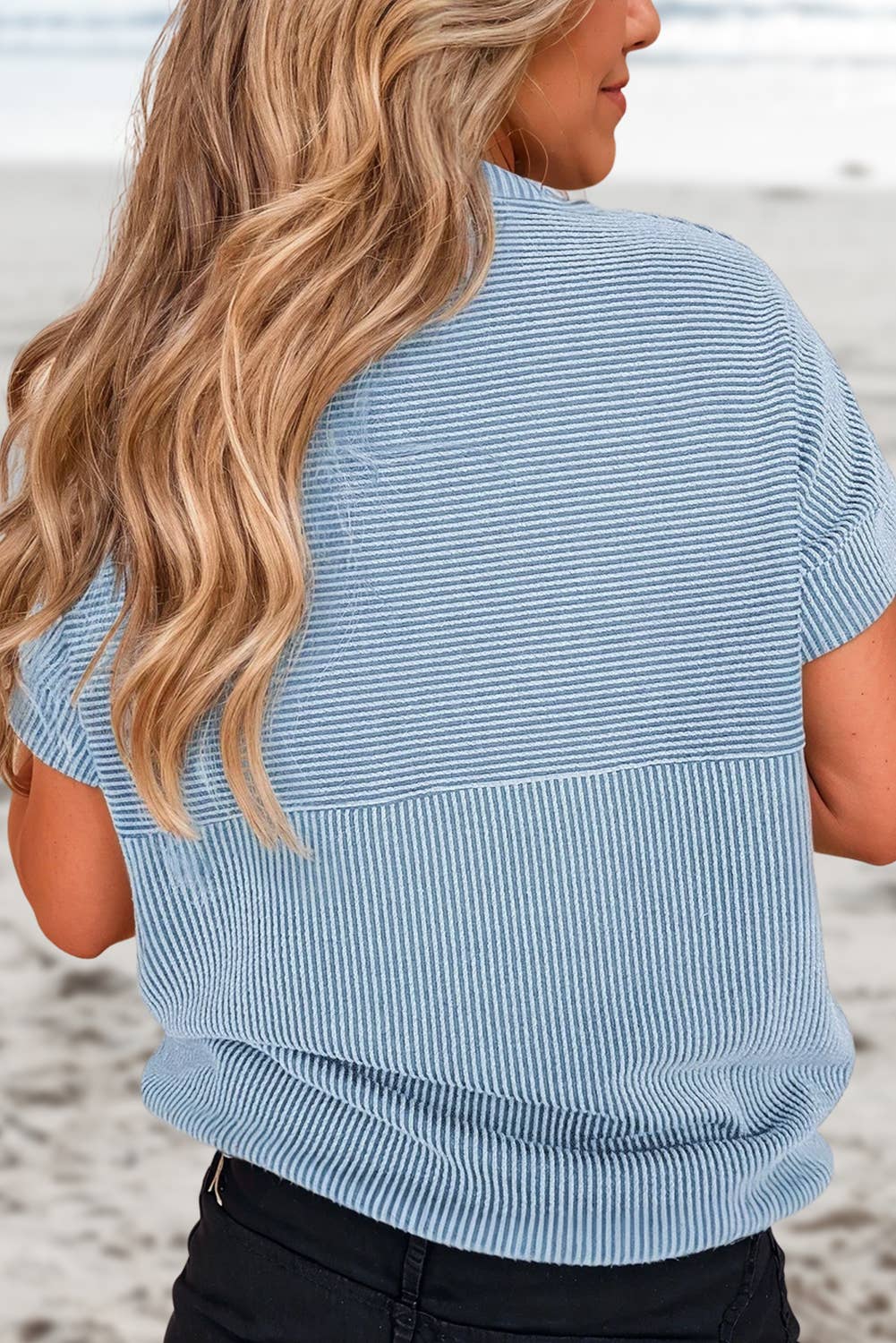 Corded Mock Neck Shirt