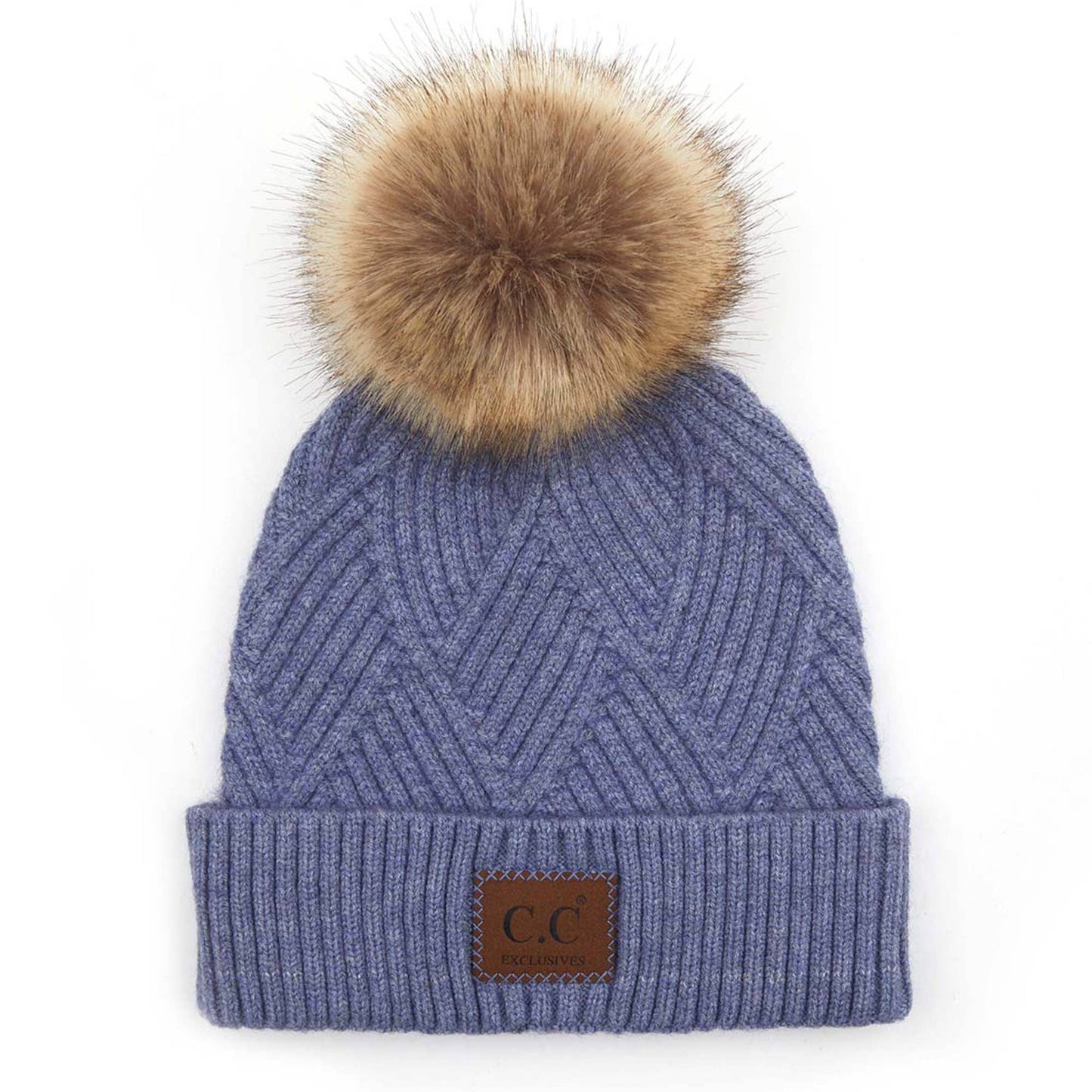 CC Criss-Cross Suede Patch Beanie