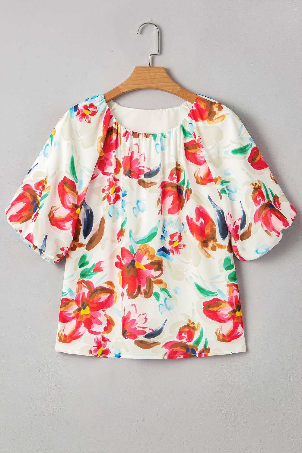 Floral Print Half Sleeve Blouse