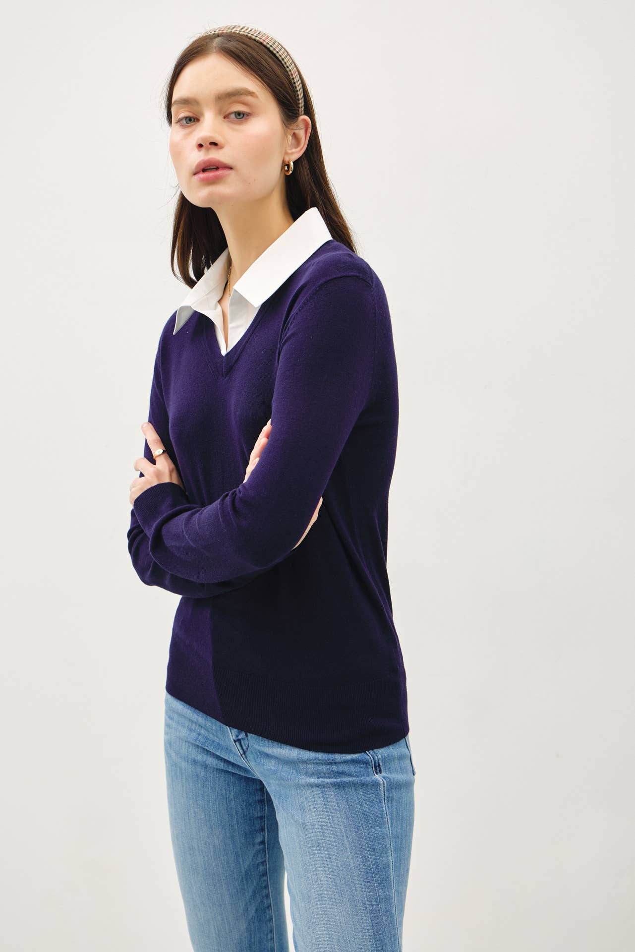 Claire Collared V neck