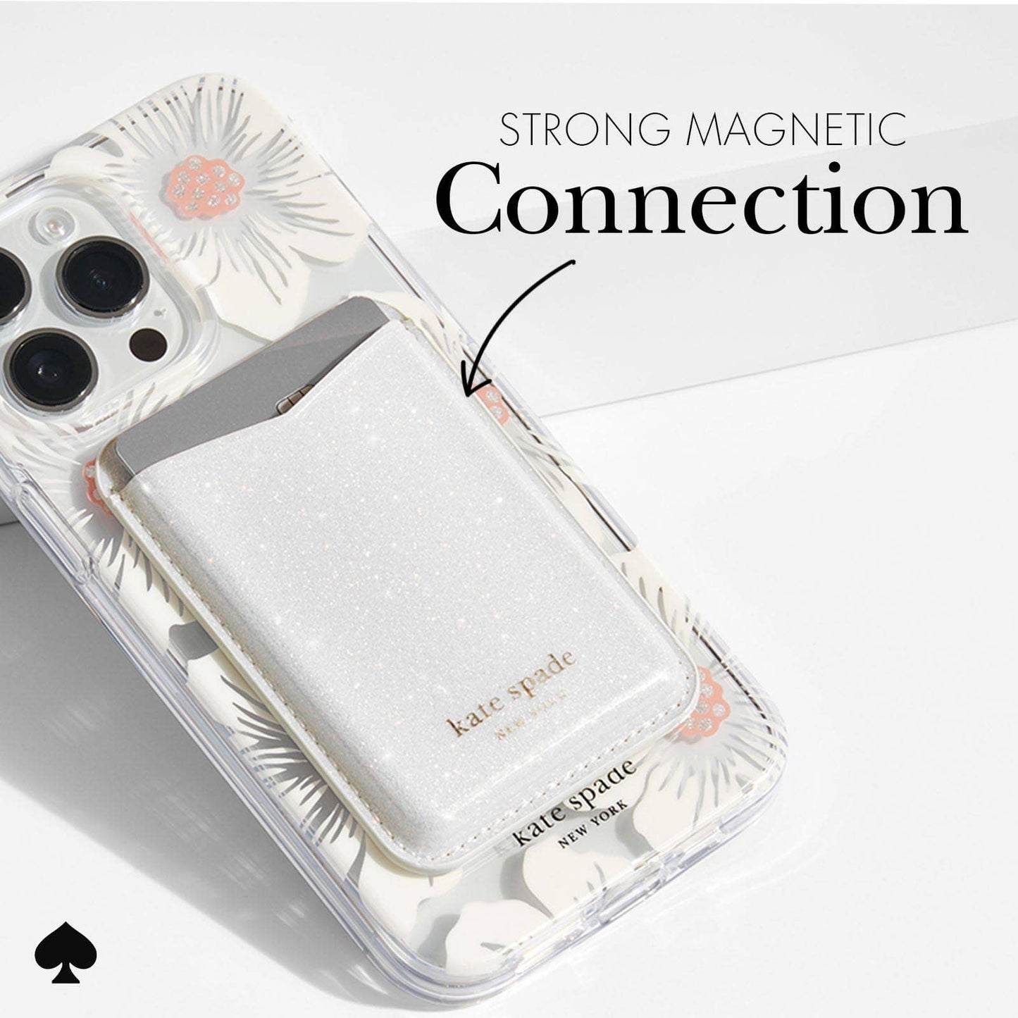 Kate Spade Wallet MagSafe White Glitter
