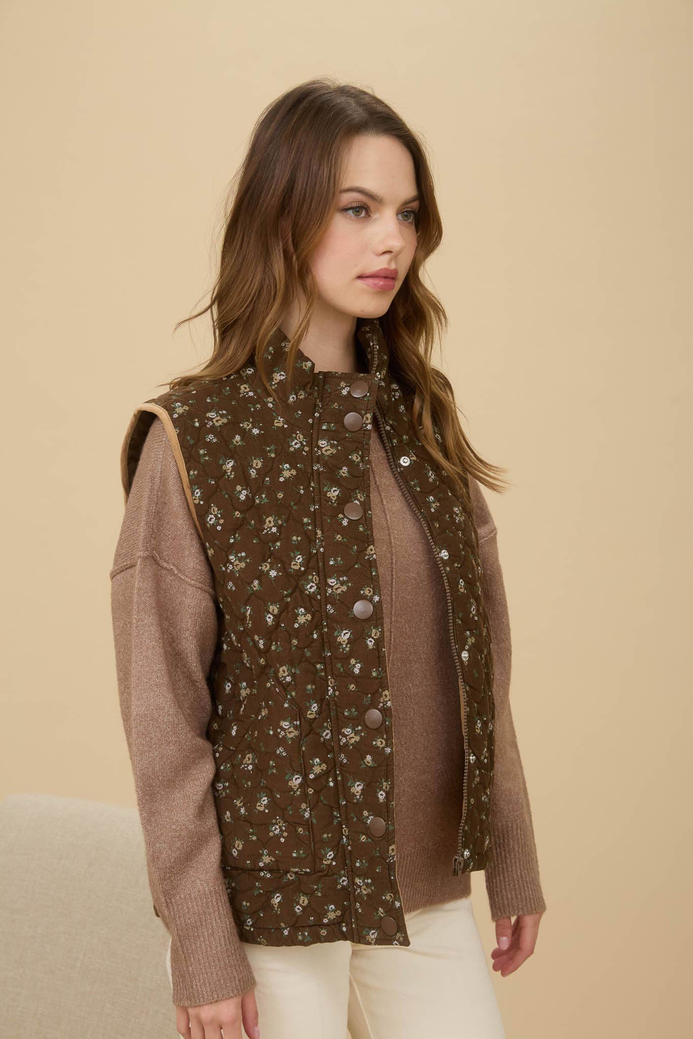 Floral Quilted Vest