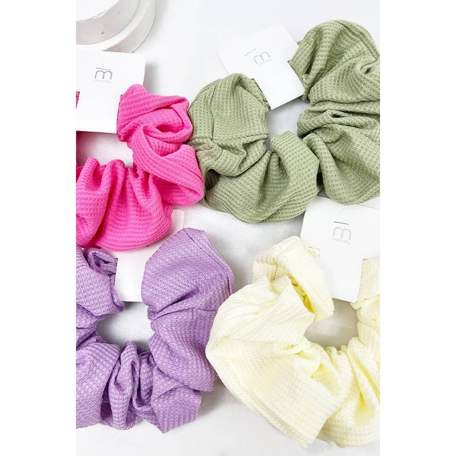 Waffle Textured Soft Scrunchies