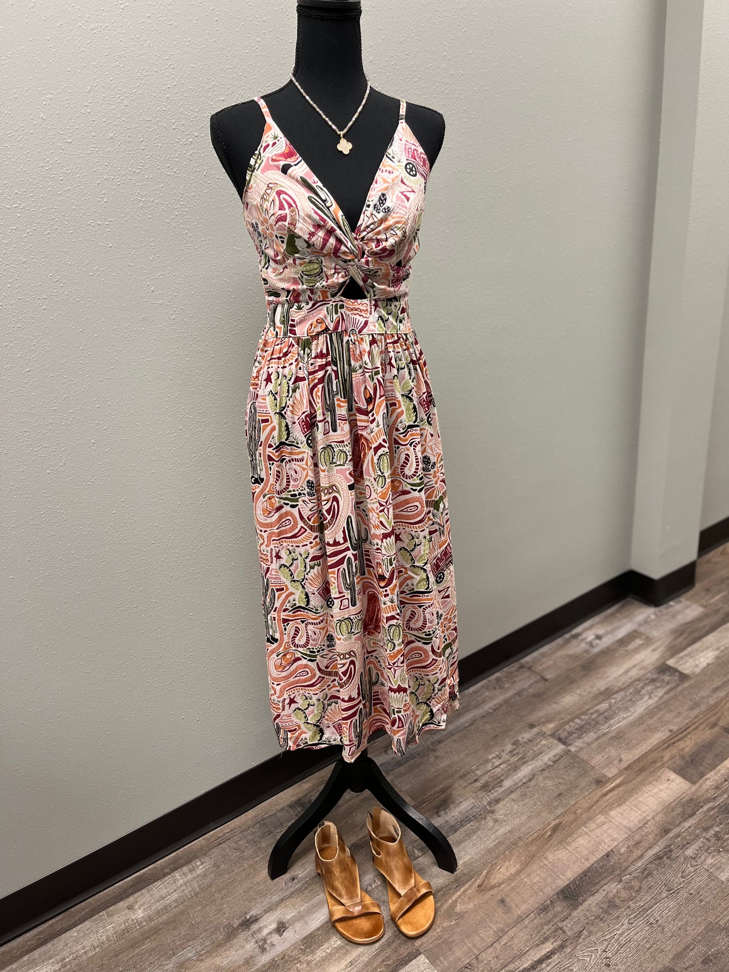 Twist Front Midi Dress