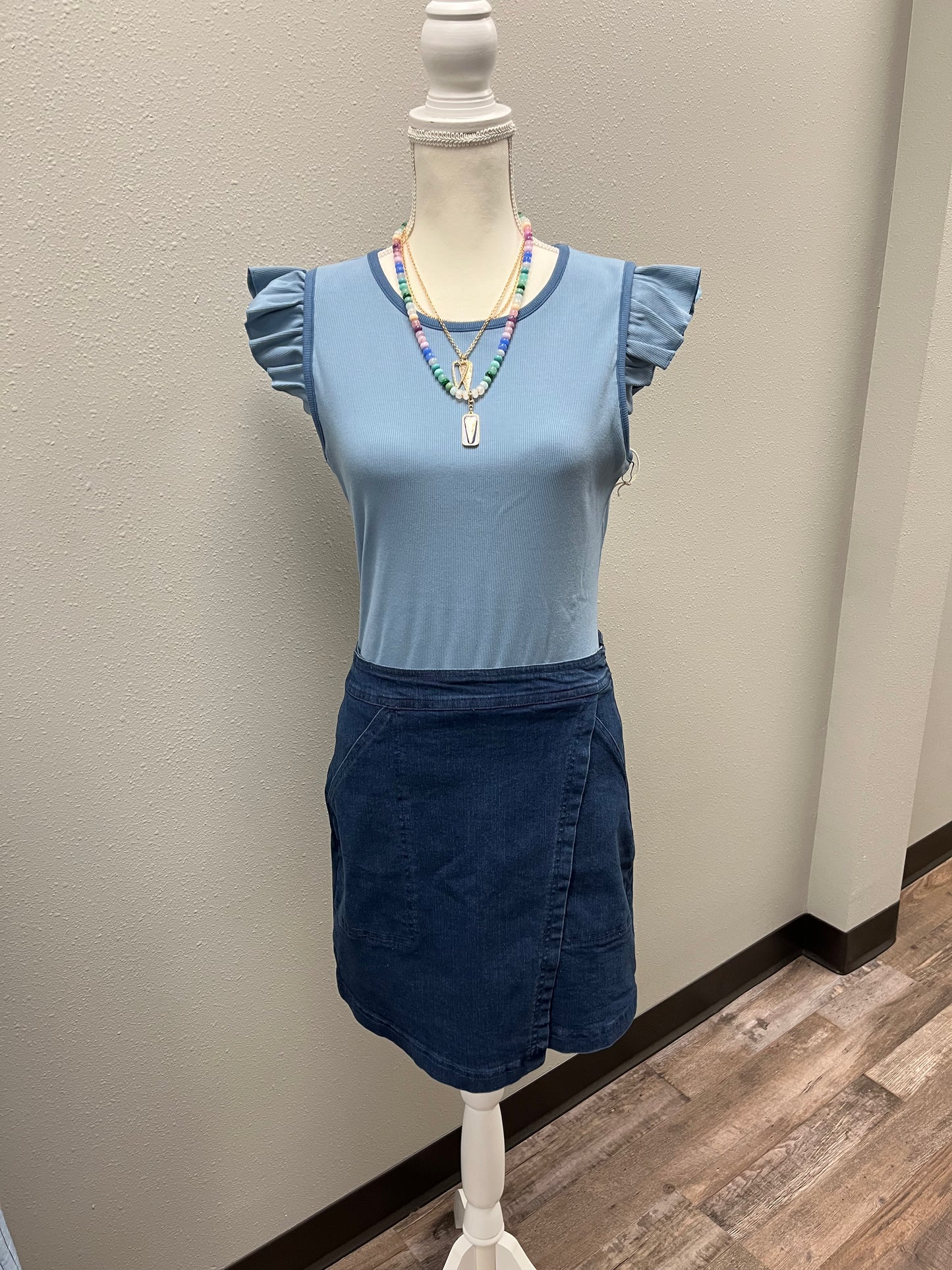 High Waist Wrap Mini Skirt