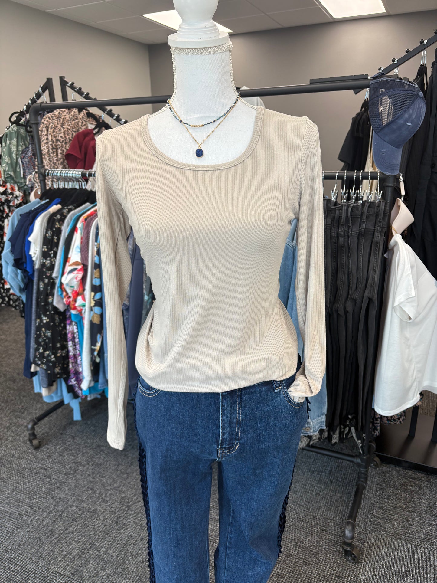 Long Sleeve Scoop Tee