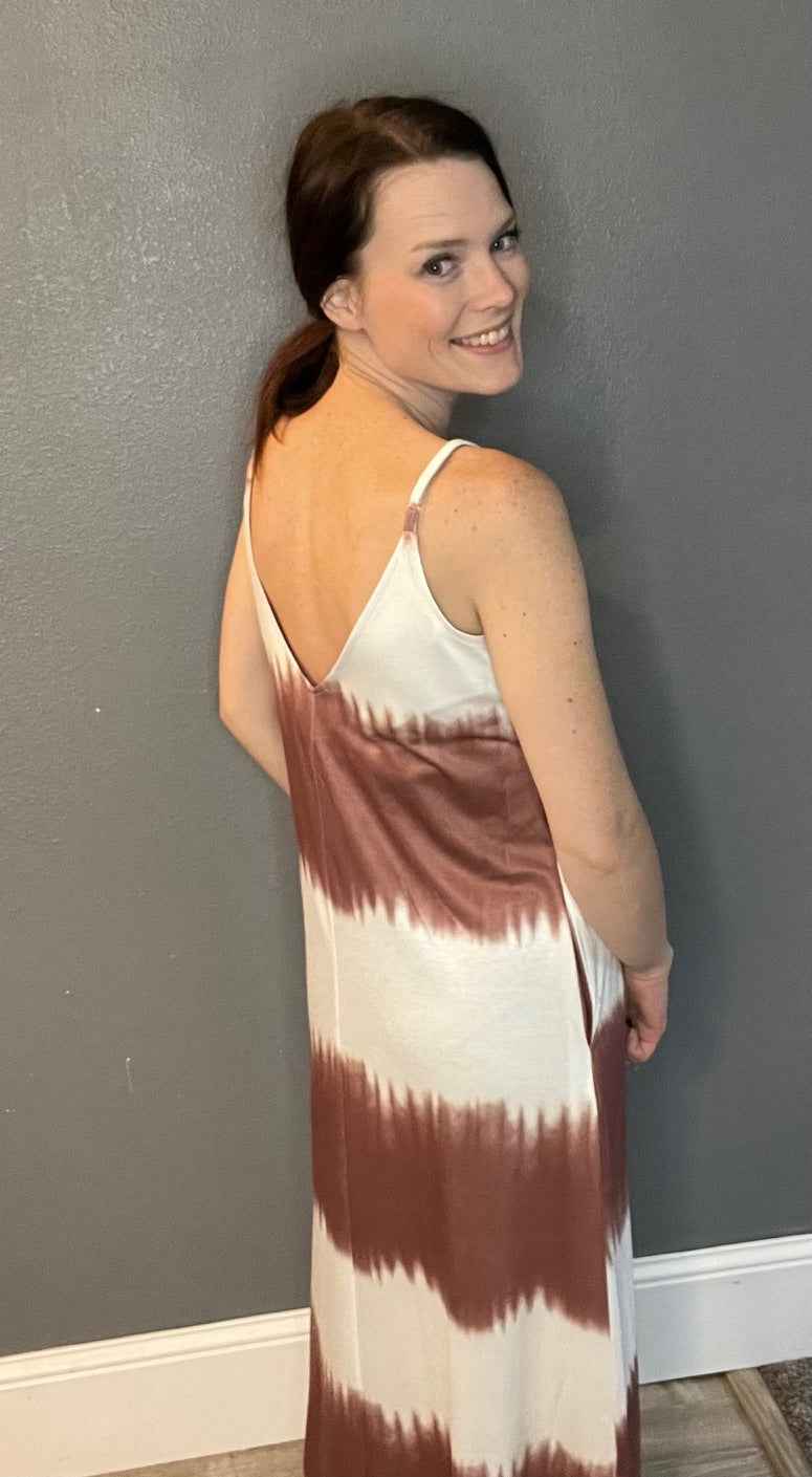 Stripe Tie Dye Maxi Dress