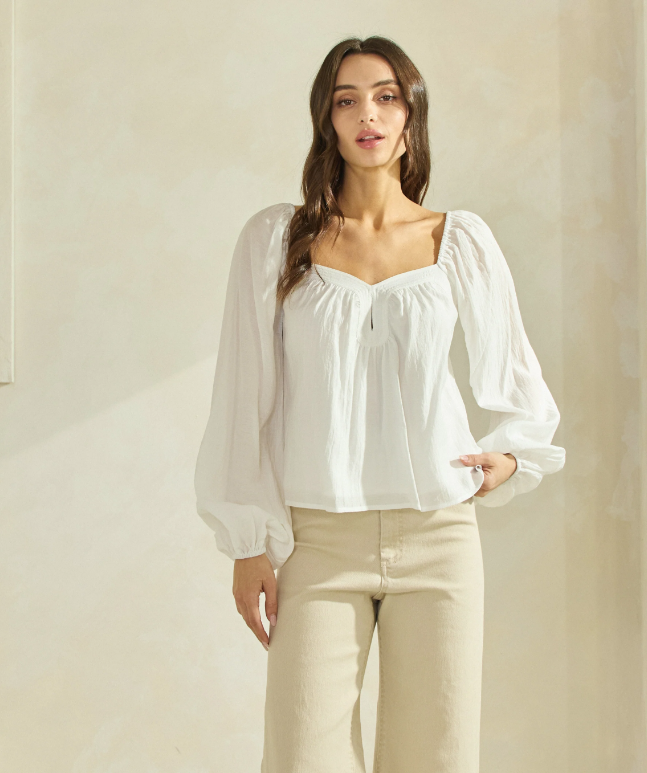 Heart Neck Top – Elegant Style | Threads Boutique