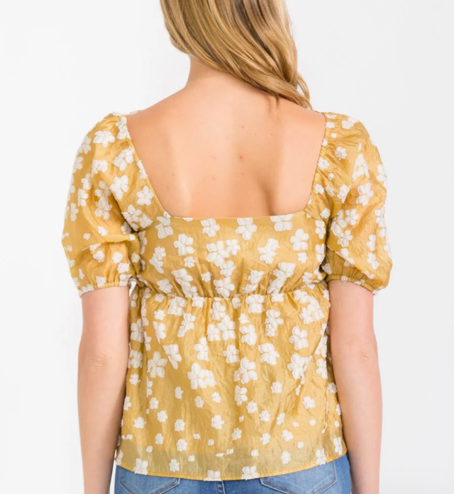 Babydoll Floral Square Neck
