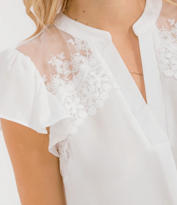 Claire Ruffle Sleeve Blouse