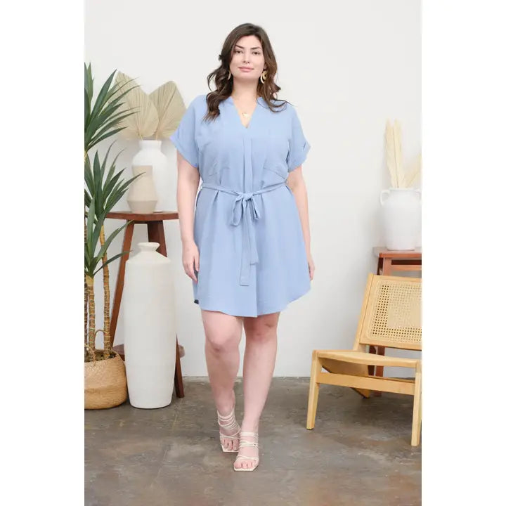 Plus Back Buttoned Dress