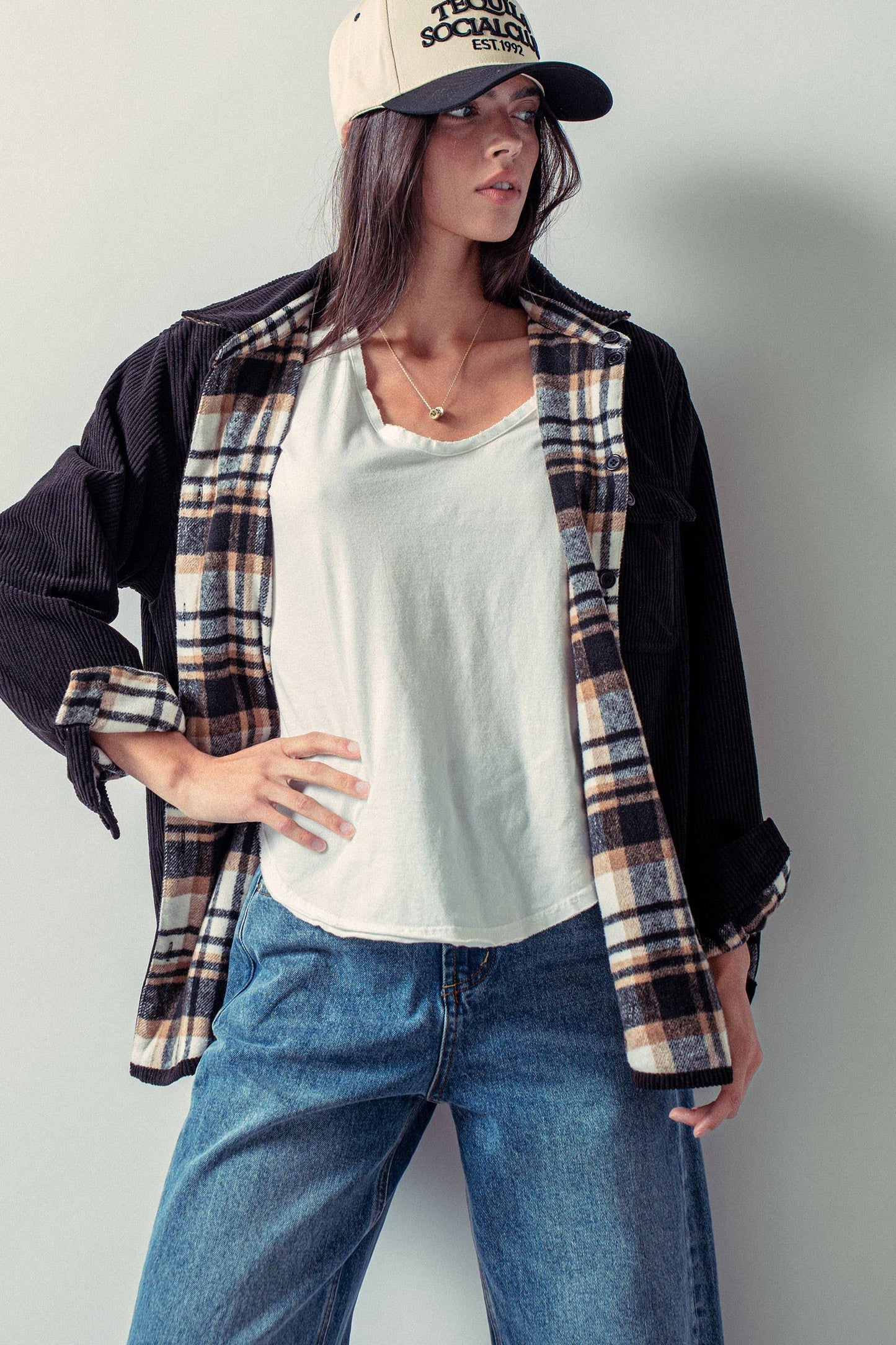 Flannel-Lined Corduroy Shacket - Threads Boutique