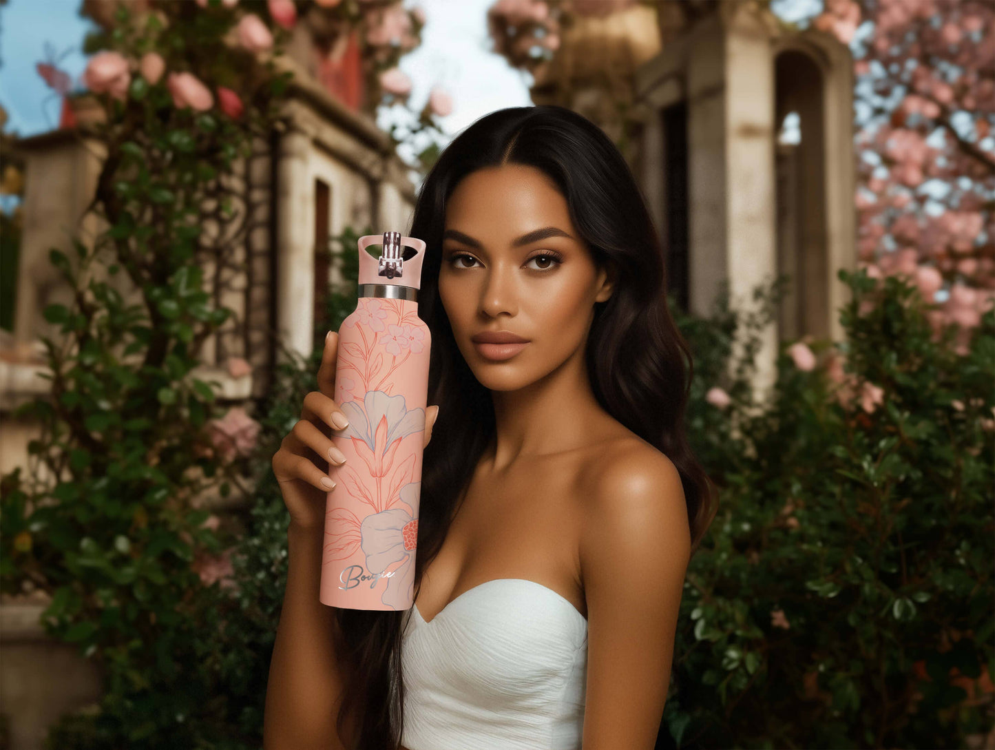 GEORGIANA Peach Insulated Water Bottle