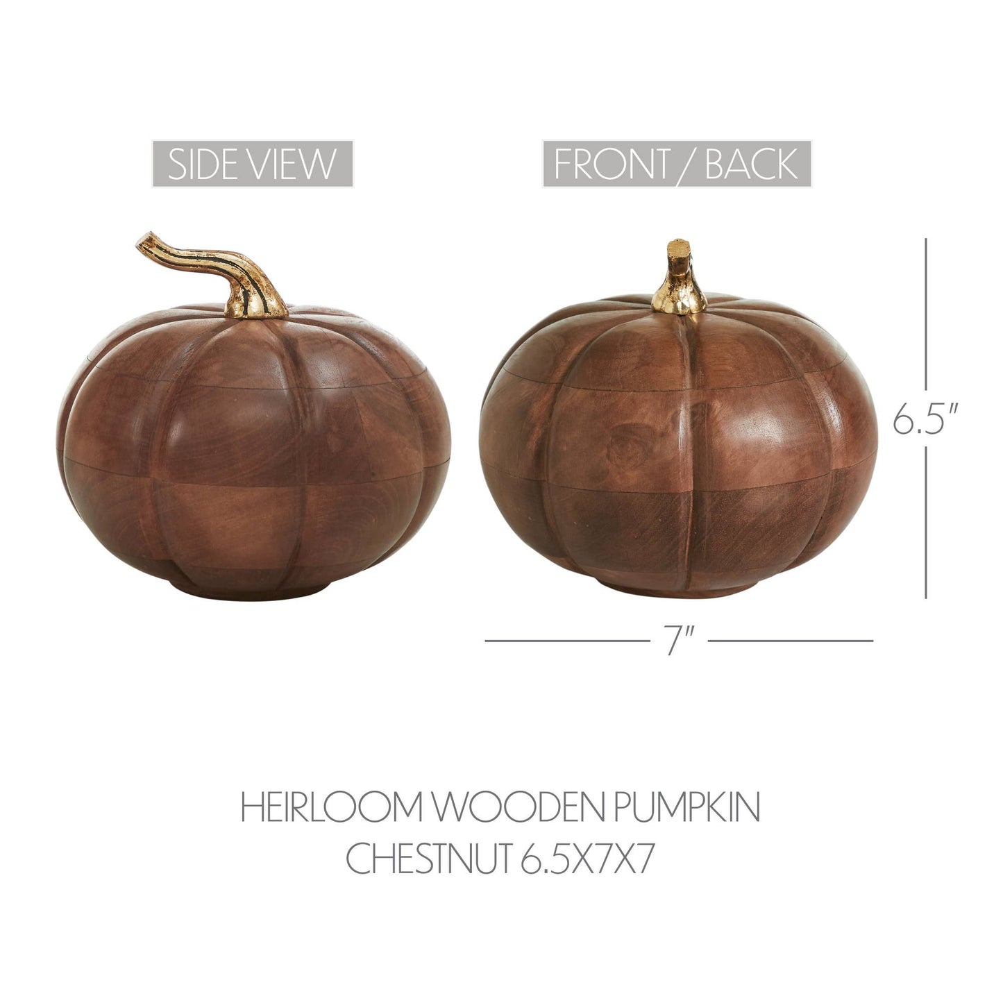 Chestnut Mango Wood Pumpkin 7"