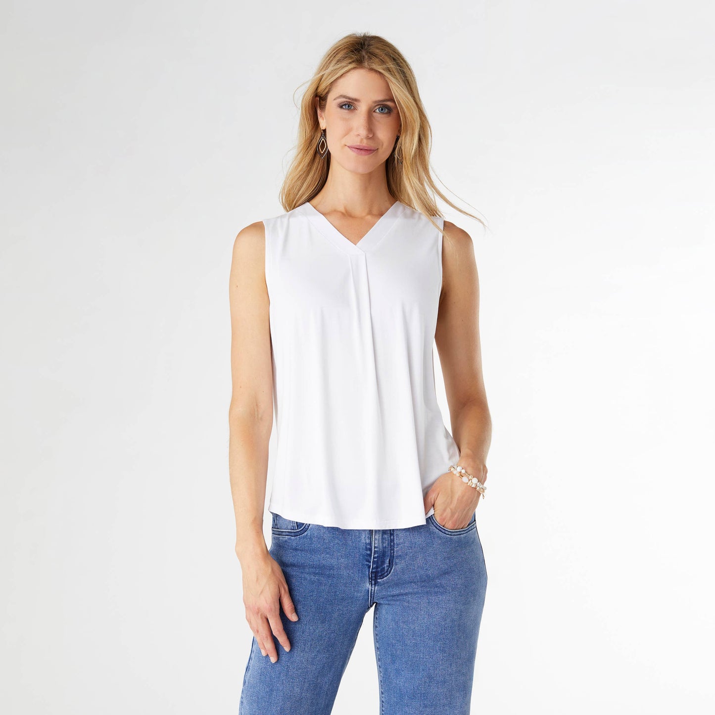 Erin Pleat Back V-Neck Tank