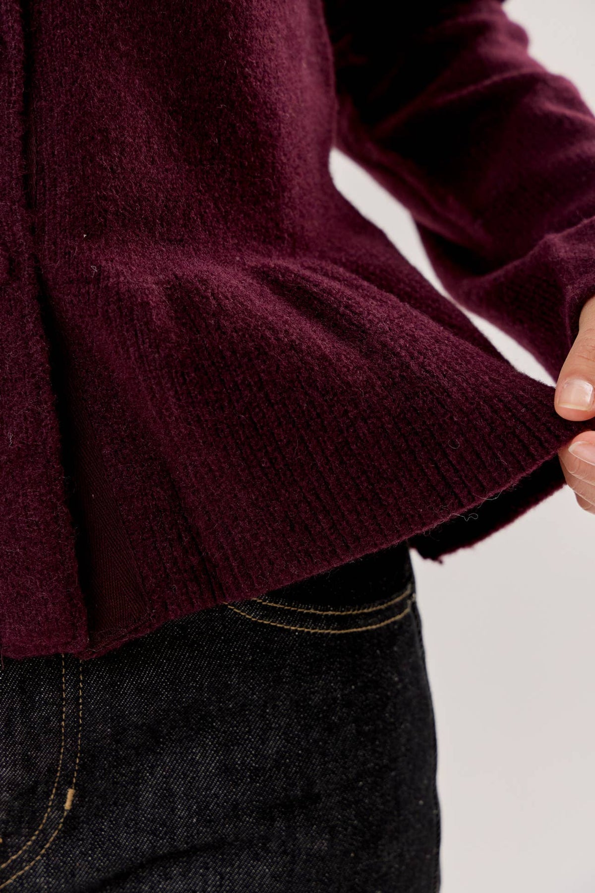 Peplum Knit Cardigan