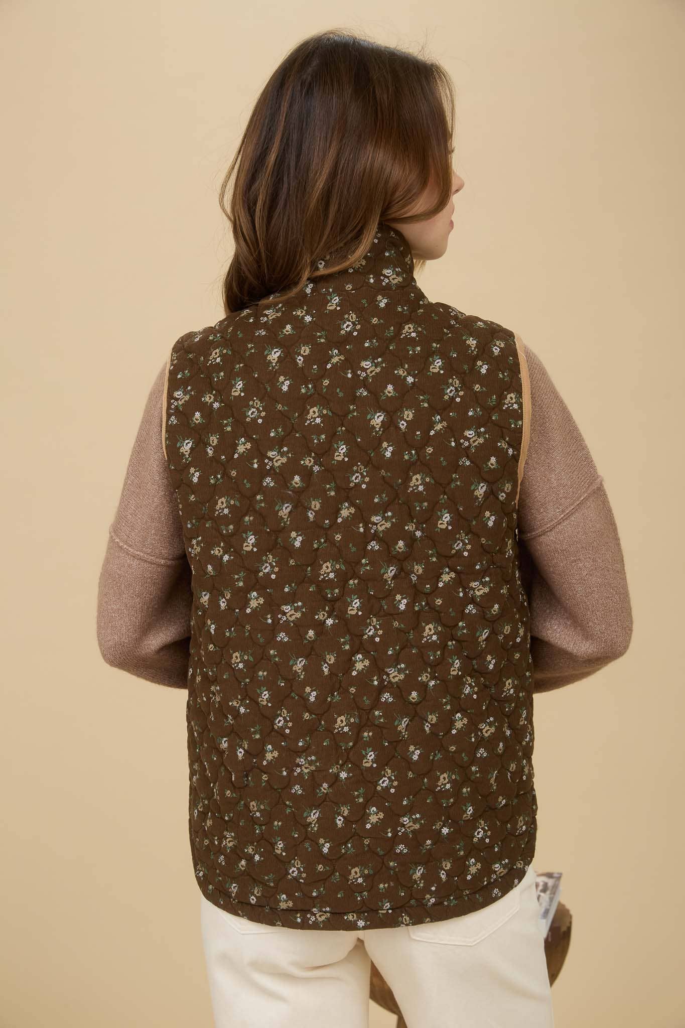 Floral Quilted Vest