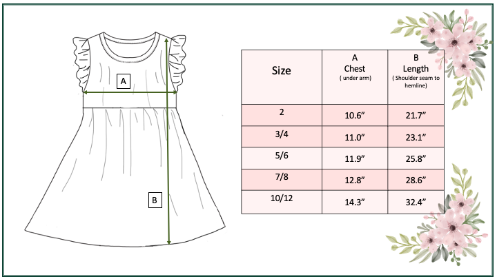 Girls Claire Sage Daisy Flutter Sleeve Dress