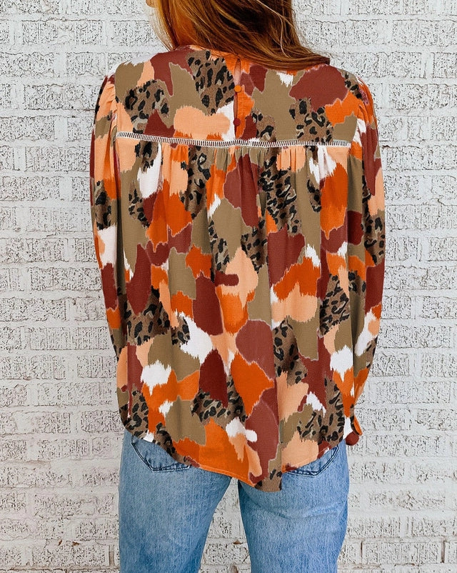 Leopard Long Sleeve Blouse