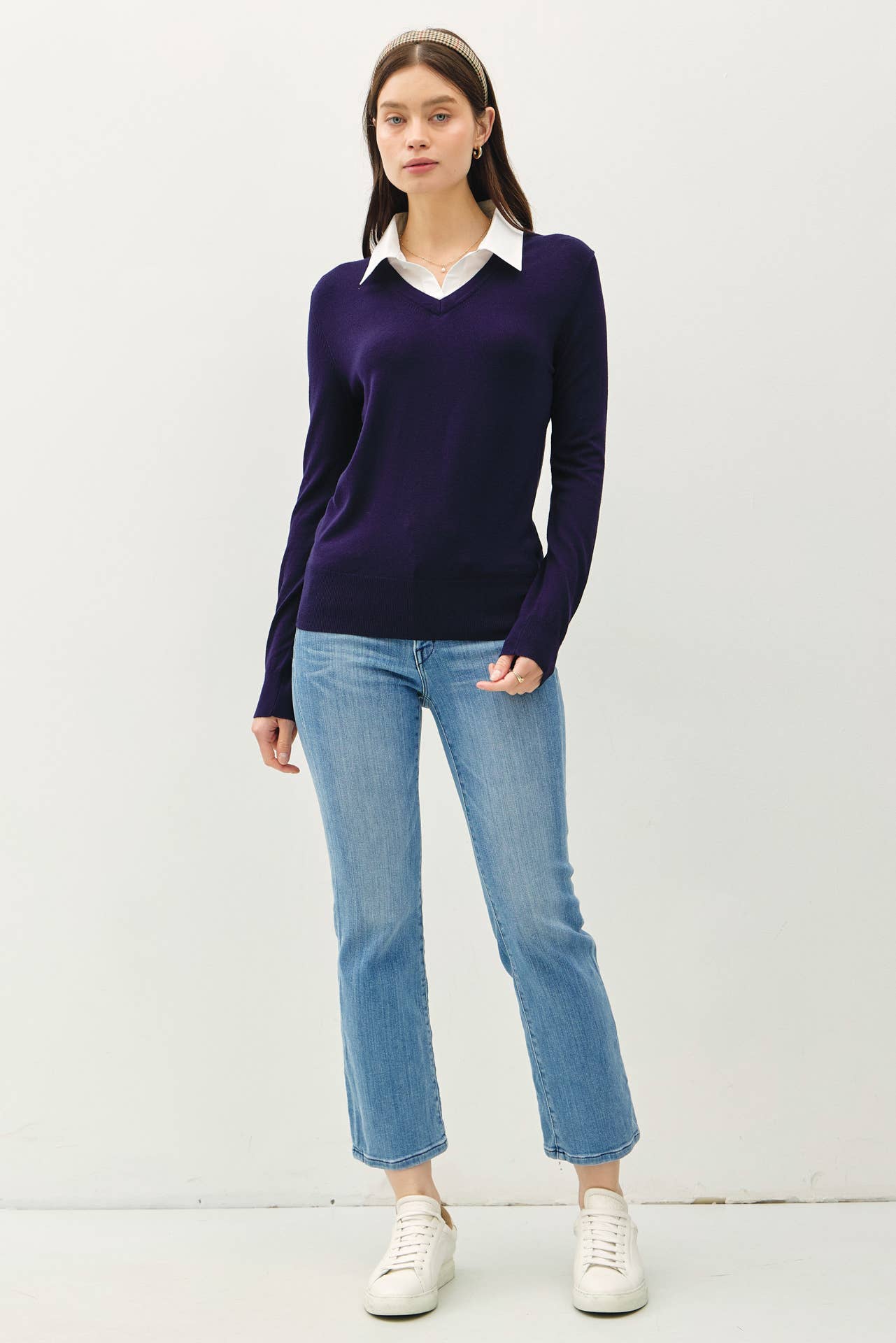 Claire Collared V neck