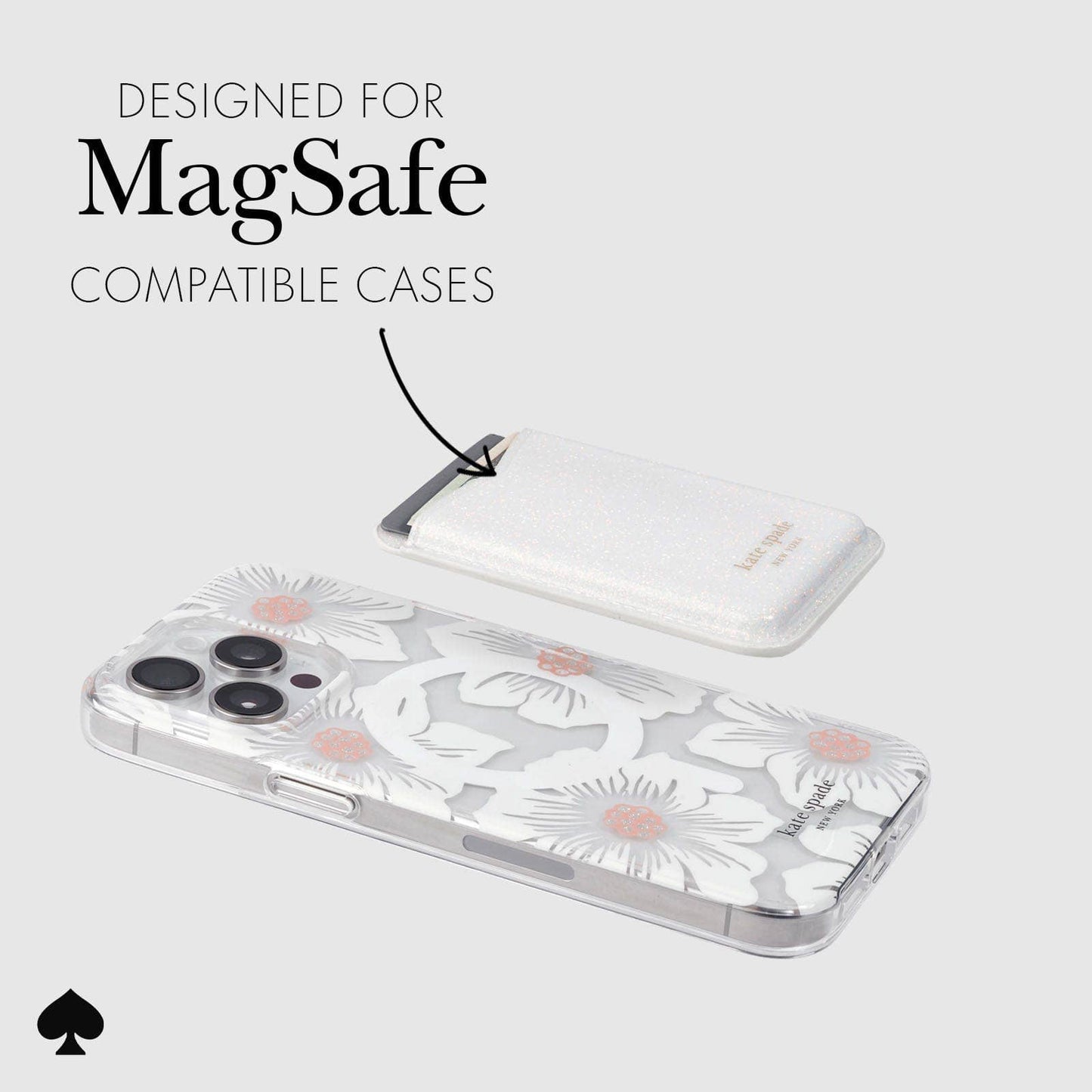 Kate Spade Wallet MagSafe White Glitter