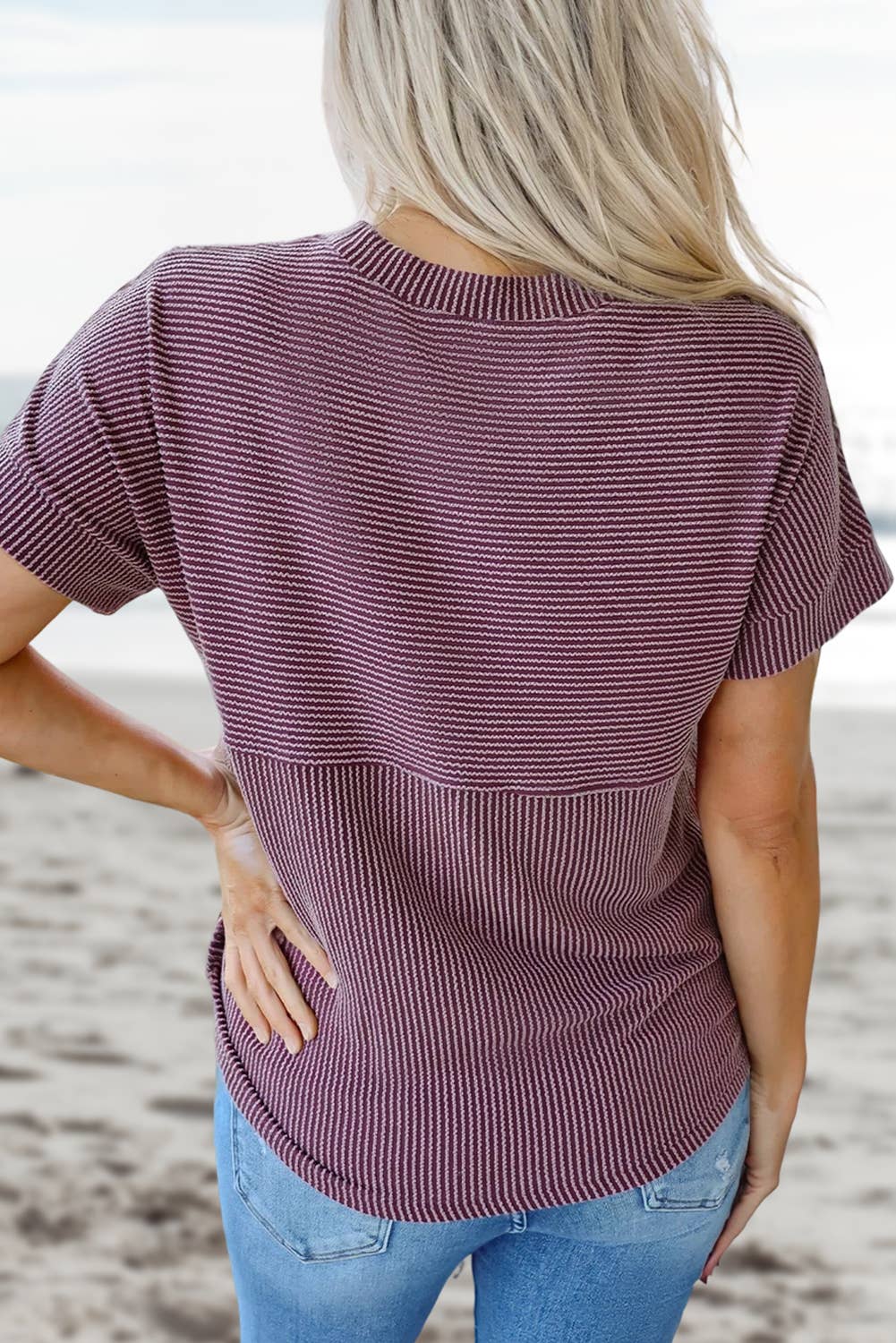 Corded Mock Neck Shirt