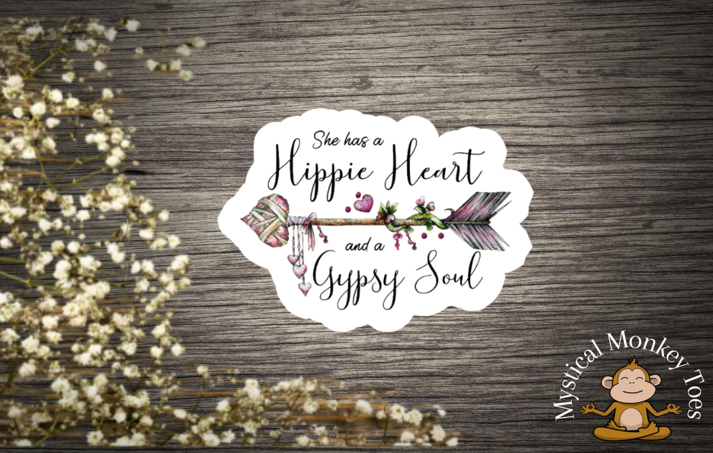 Hippie Heart Sticker