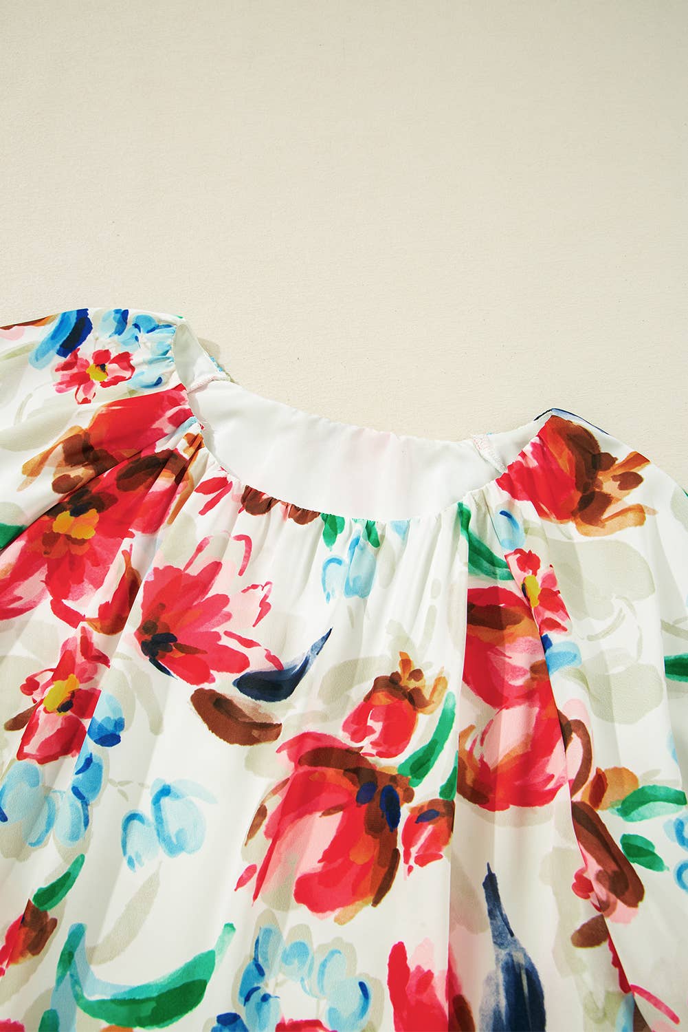 Floral Print Half Sleeve Blouse