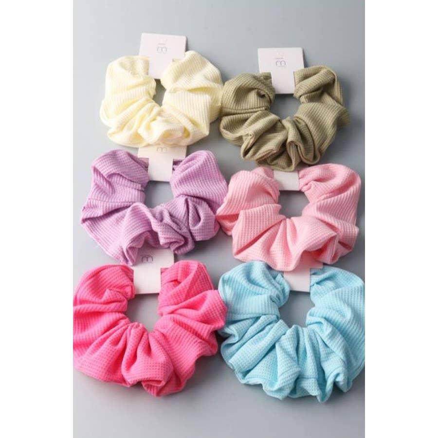 Waffle Textured Soft Scrunchies