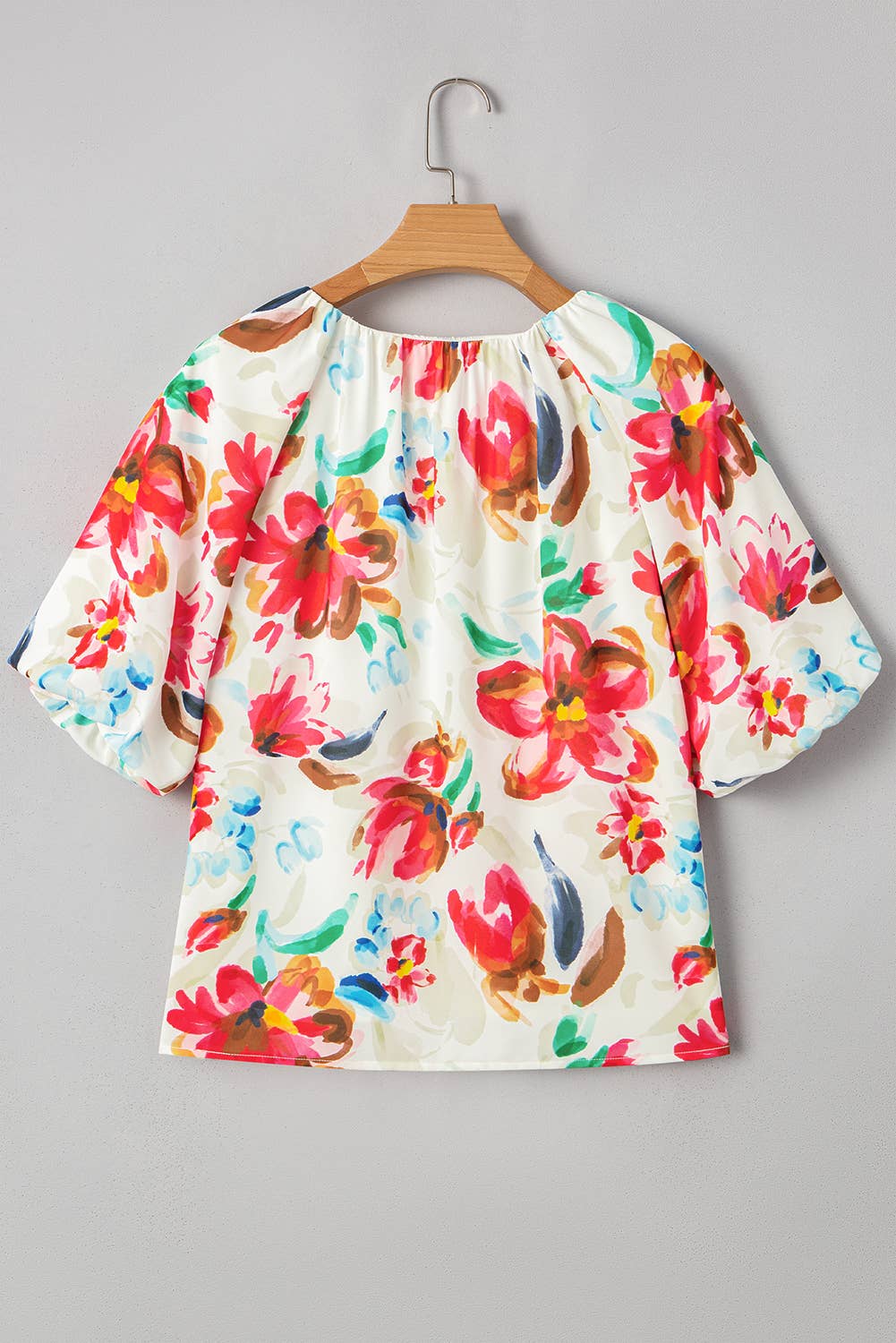 Floral Print Half Sleeve Blouse