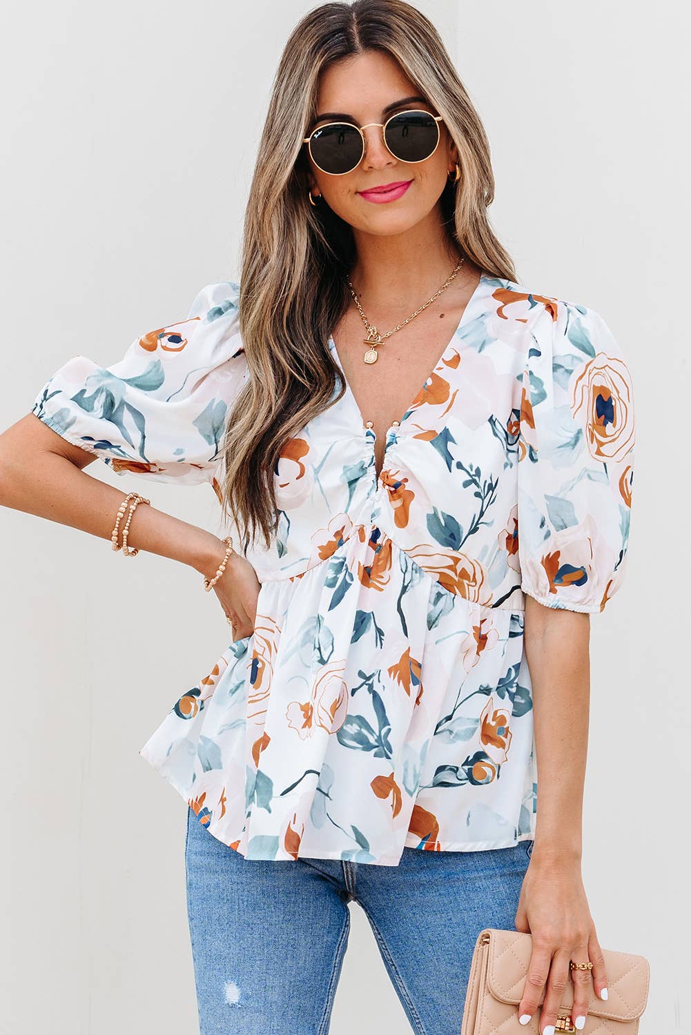 Floral Babydoll Blouse