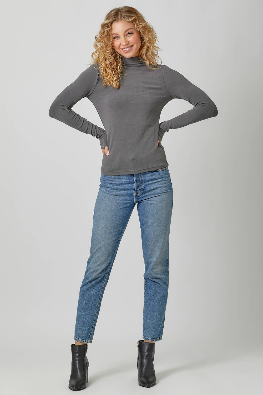 Knit Mock Neck Long Sleeve