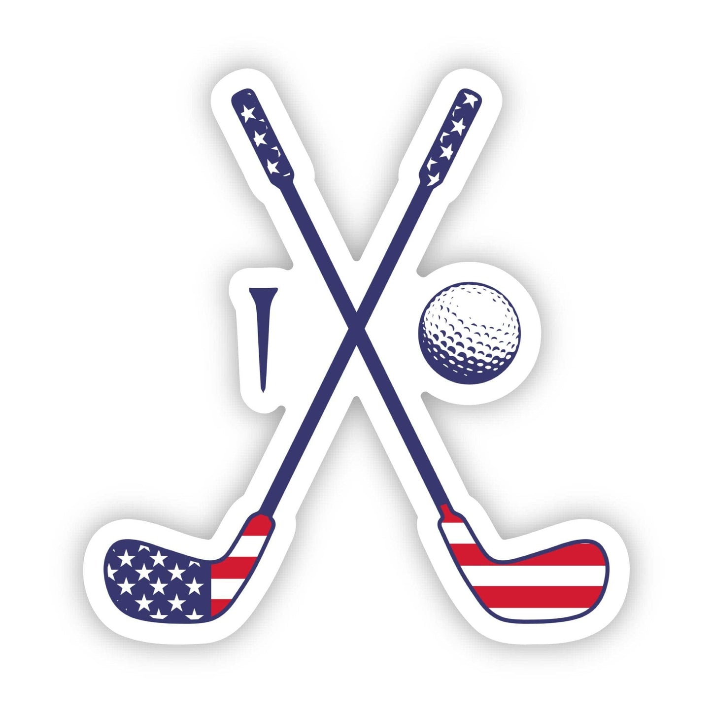 Golf Clubs Sticker - Red, White, and Blue - Threads Boutique