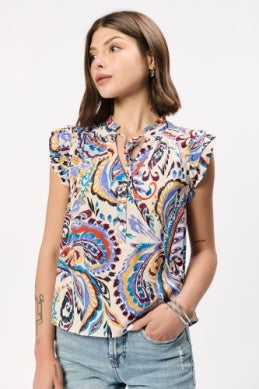Jinora Ruffle Sleeve Top